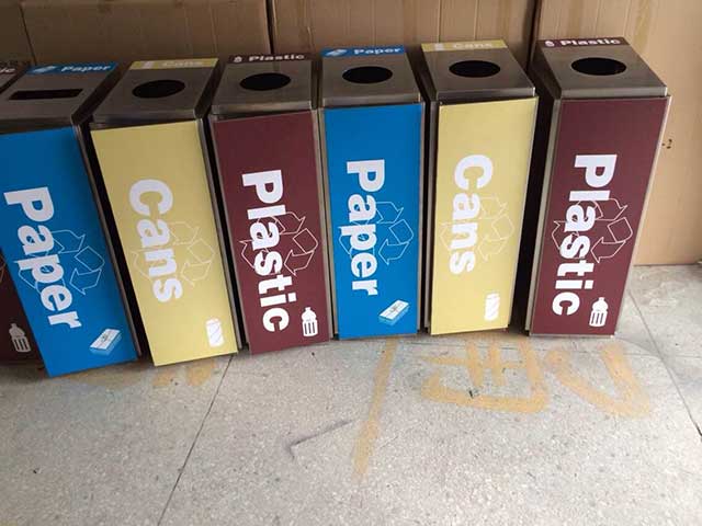 不銹鋼四分類環保垃圾桶