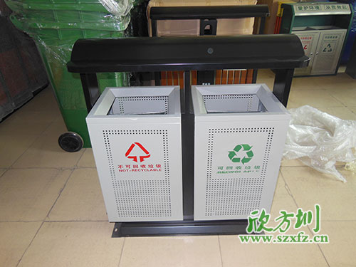 貴陽物業戶外鋼板沖孔垃圾桶，客戶的二次選擇。