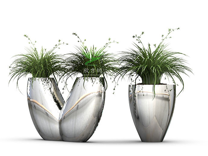 獎杯造型不銹鋼創意組合花盆定制廠家